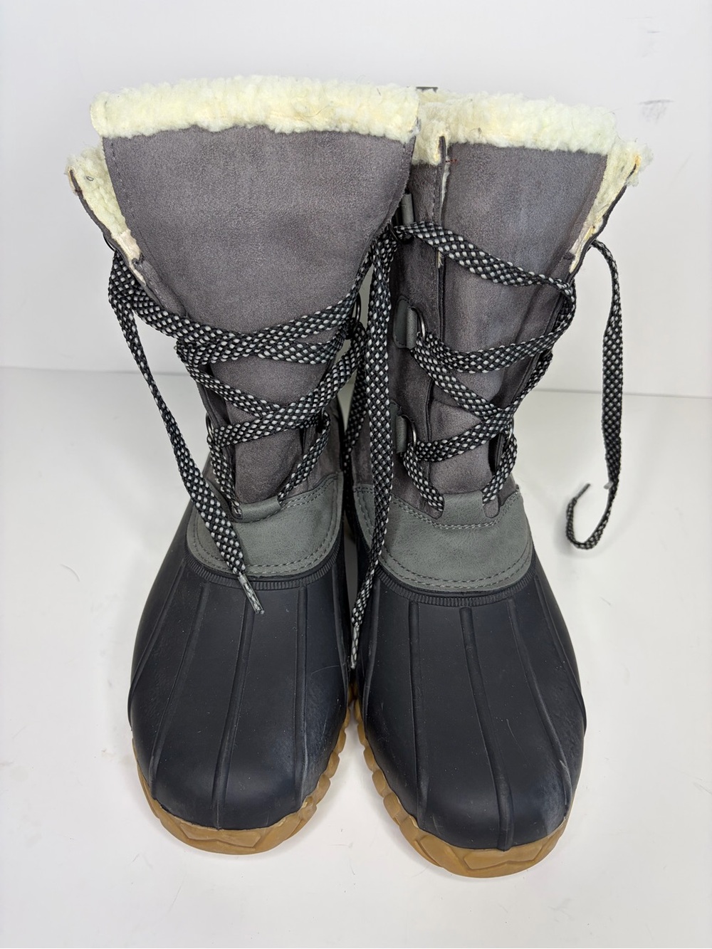 Eddie Bauer Insulated Gray Women's Winter Lace-Up Snow Boots